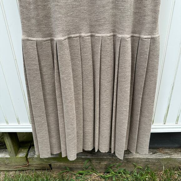 Lauren Manoogian Pleat Shift Dress Aspen Sz 2 Medium NWT Alpaca Wool $625 Taupe - Picture 6 of 16